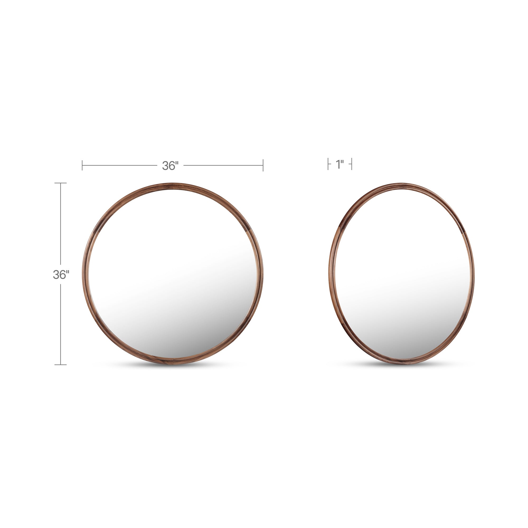 Alcott Small Round Mirror Walnut