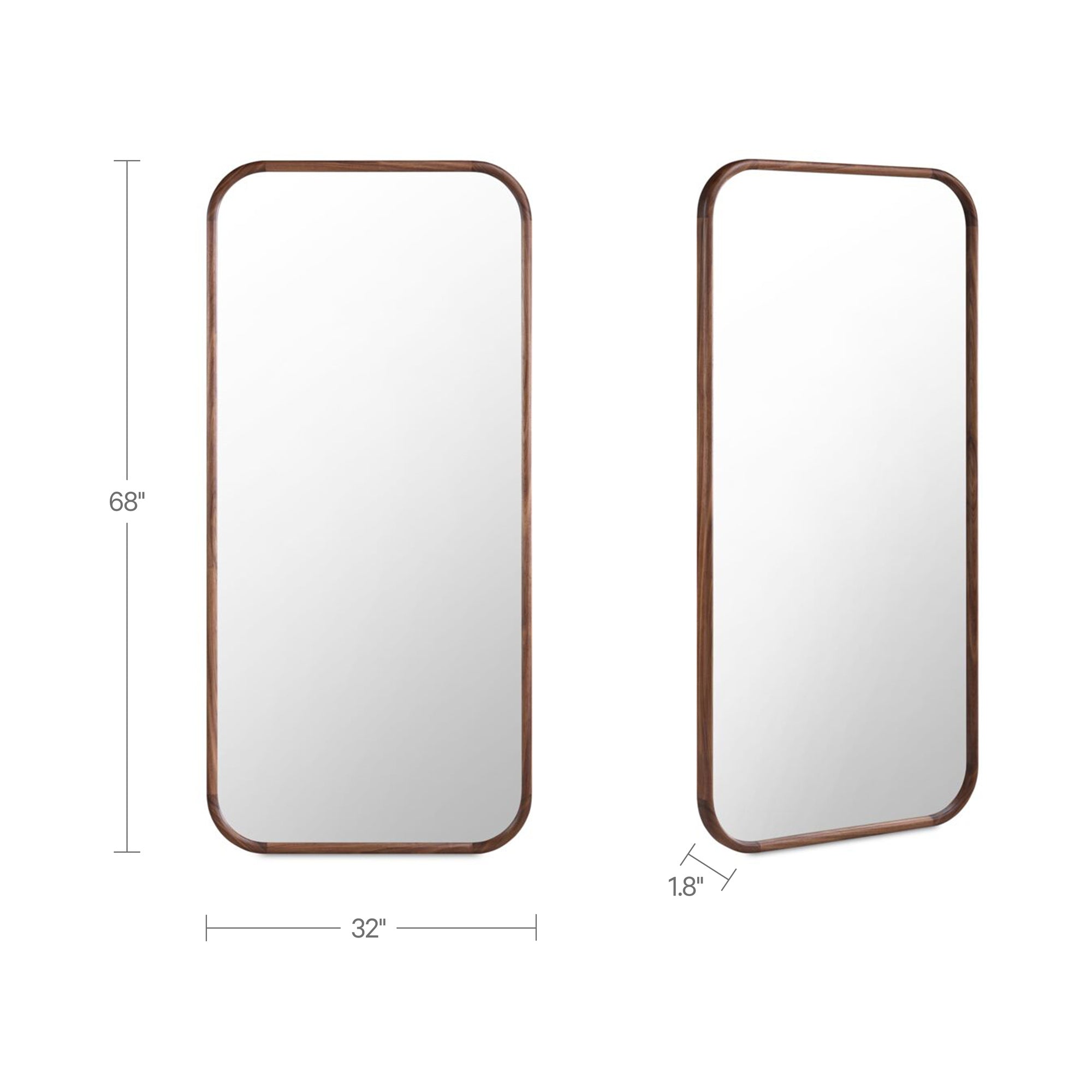Kai Floor Mirror Walnut