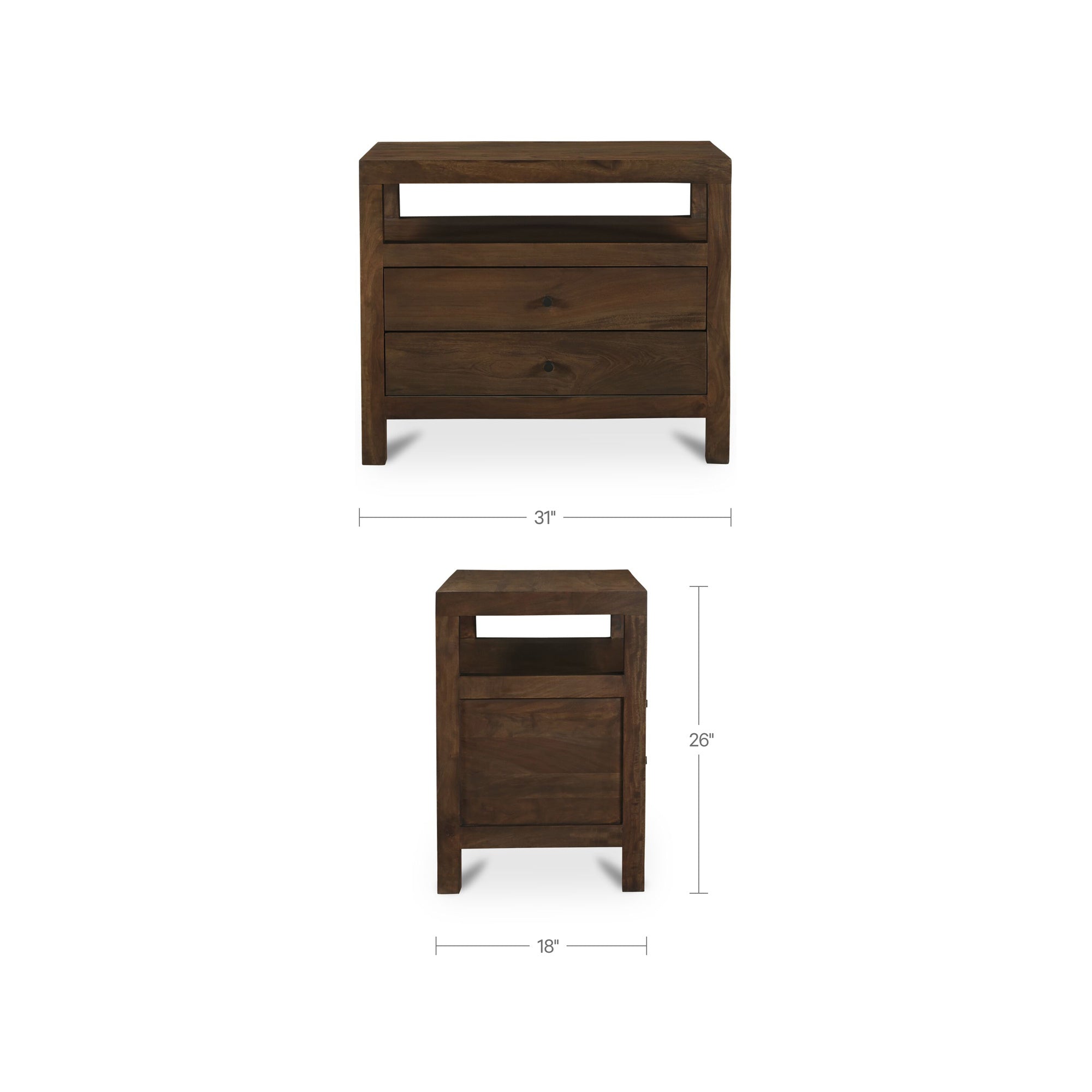 Windsor Nightstand Dark Brown