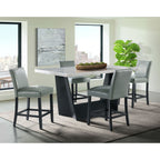 Beckley-5PC-Counter-Height-Dining-Set-in-White---Table-&-Four-Meridian-Counter-Grey-Chairs