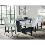 Beckley-5PC-Counter-Height-Dining-Set-in-Dark---Table-&-Four-Grey-Counter-Velvet-Chairs