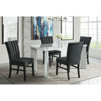 Bellini-5PC-Dining-Set-in-White-Rectangle-Table-&-Four-Black-Velvet-Chairs