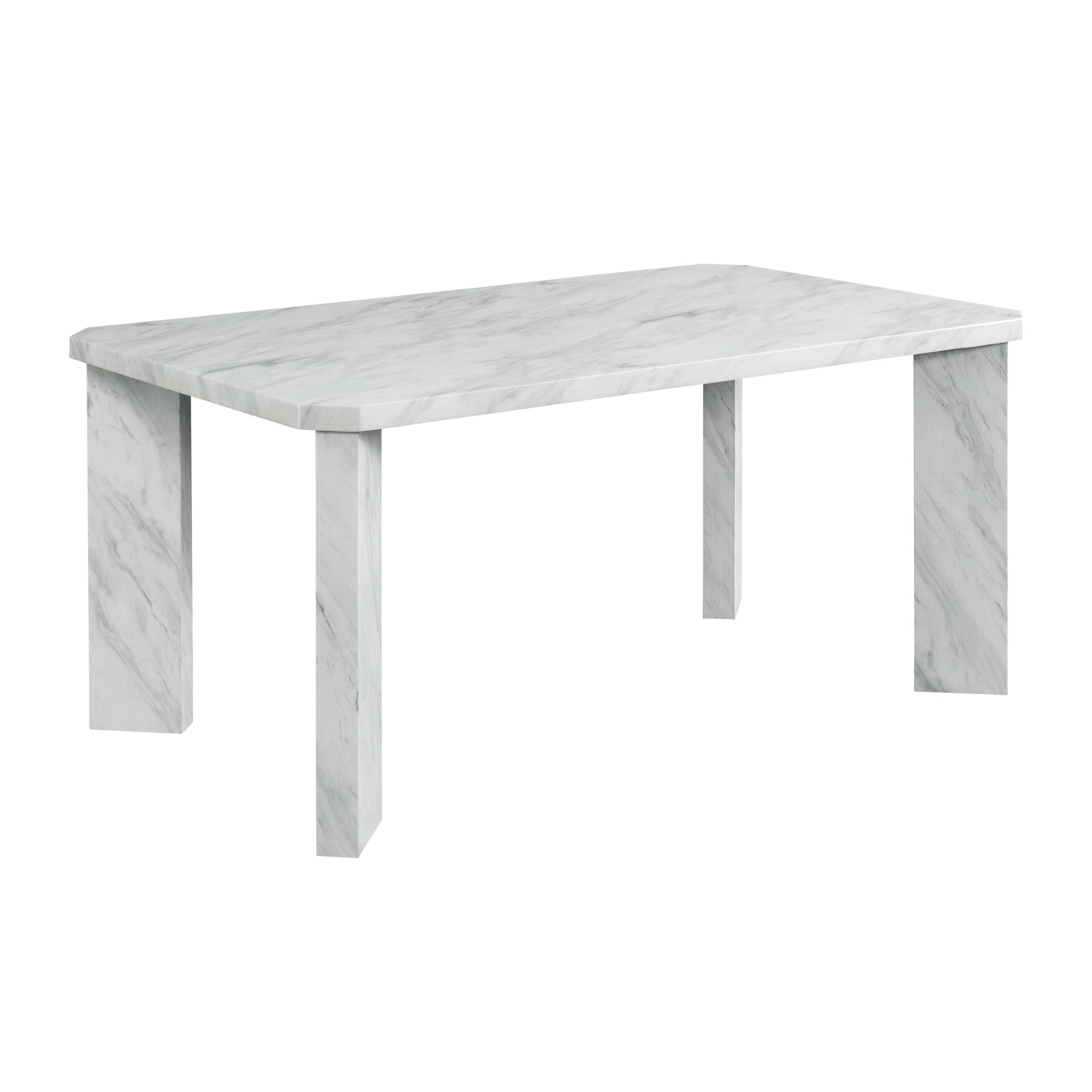Bellini-5PC-Dining-Set-in-White-Rectangle-Table-&-Four-Emerald-Velvet-Chairs