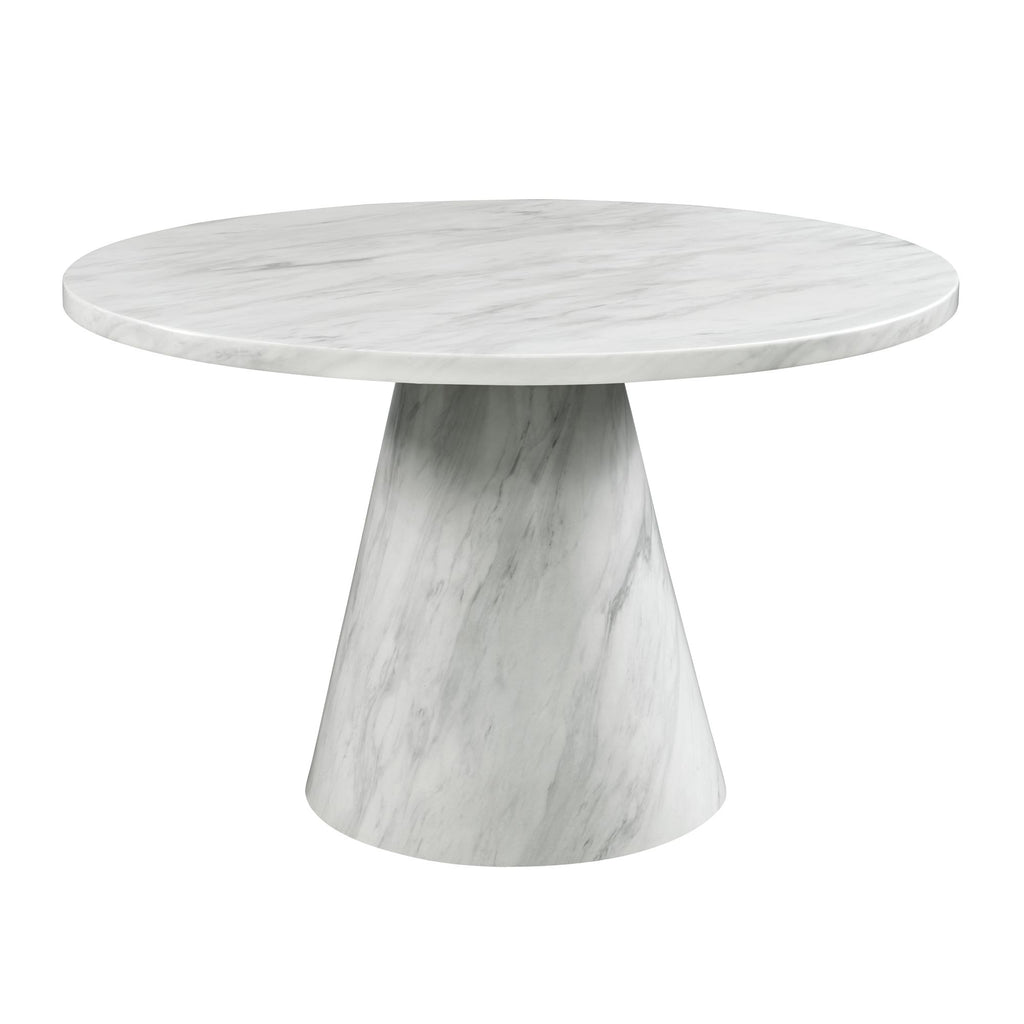 Bellini-5PC-Dining-Set-in-White-Round-Table-&-Four-Emerald-Velvet-Chairs
