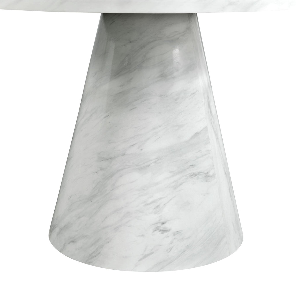 Bellini-5PC-Dining-Set-in-White-Round-Table-&-Four-Grey-Velvet-Chairs