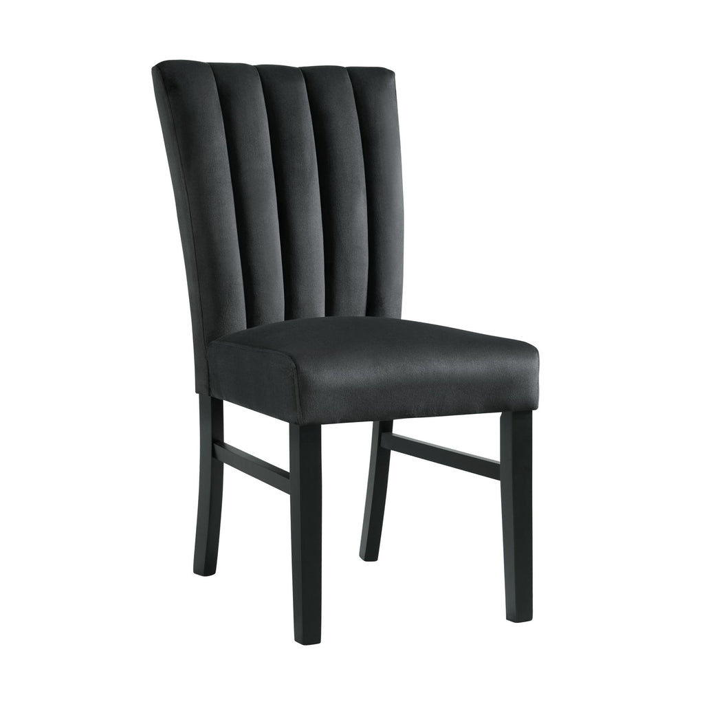 Bellini-5PC-Dining-Set-in-White-Rectangle-Table-&-Four-Black-Velvet-Chairs