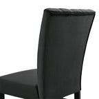 Bellini-5PC-Dining-Set-in-Grey-Round-Table-&-Four-Black-Velvet-Chairs