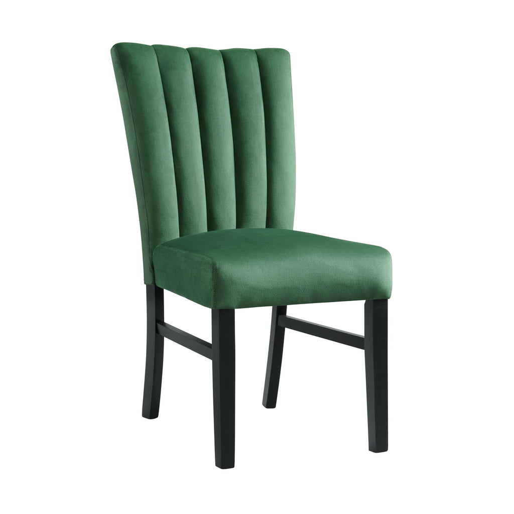 Bellini-5PC-Dining-Set-in-White-Rectangle-Table-&-Four-Emerald-Velvet-Chairs