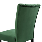 Bellini-5PC-Dining-Set-in-White-Round-Table-&-Four-Emerald-Velvet-Chairs