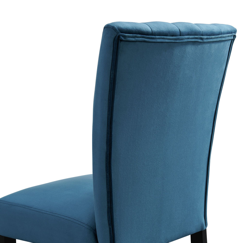 Bellini-5PC-Dining-Set-in-White-Rectangle-Table-&-Four-Navy-Blue-Velvet-Chairs