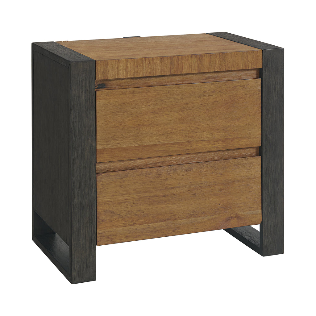 Breckenridge-2-Drawer-Nightstand-with-LED-&-USB-in-Oak-&-Black
