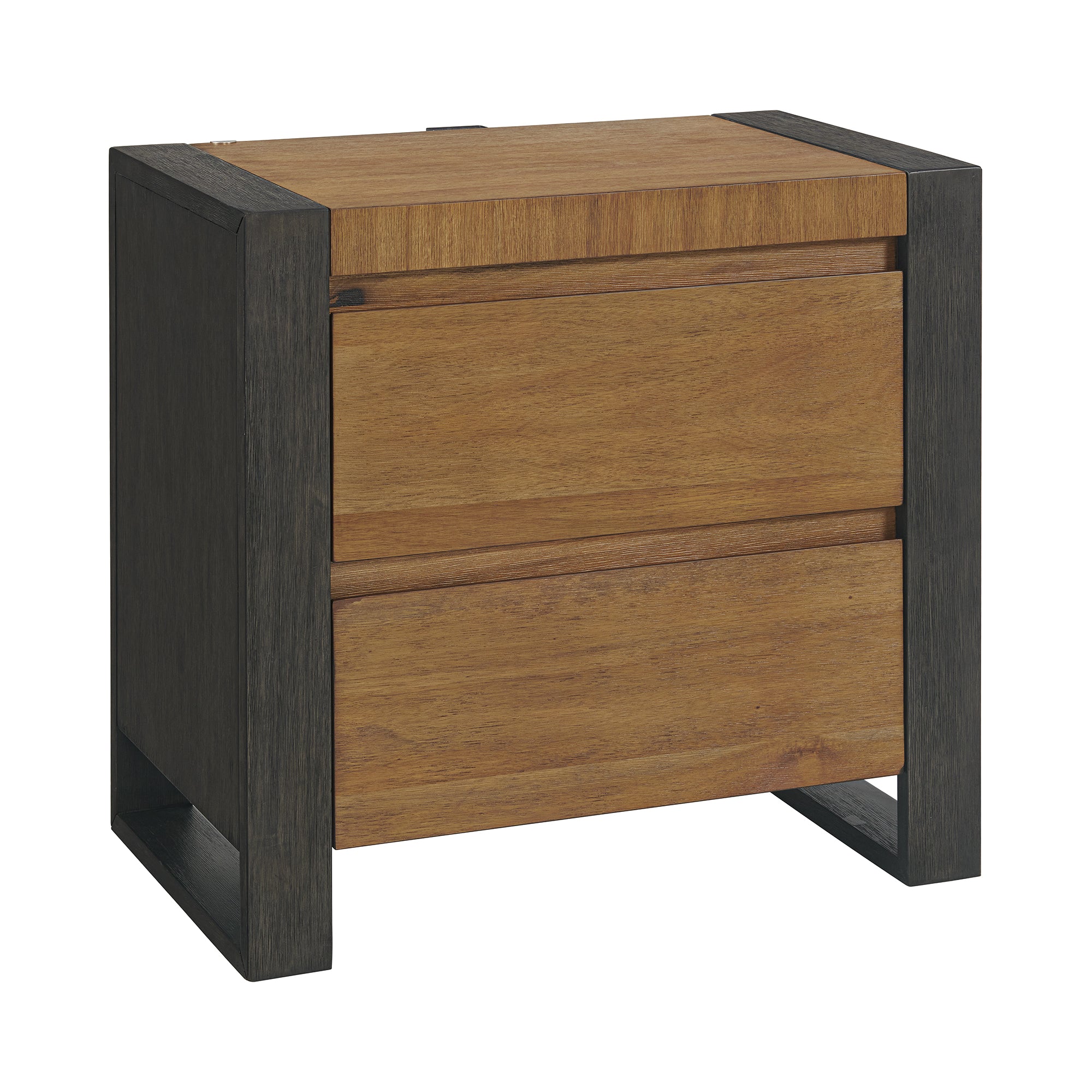 Breckenridge-2-Drawer-Nightstand-with-LED-&-USB-in-Oak-&-Black