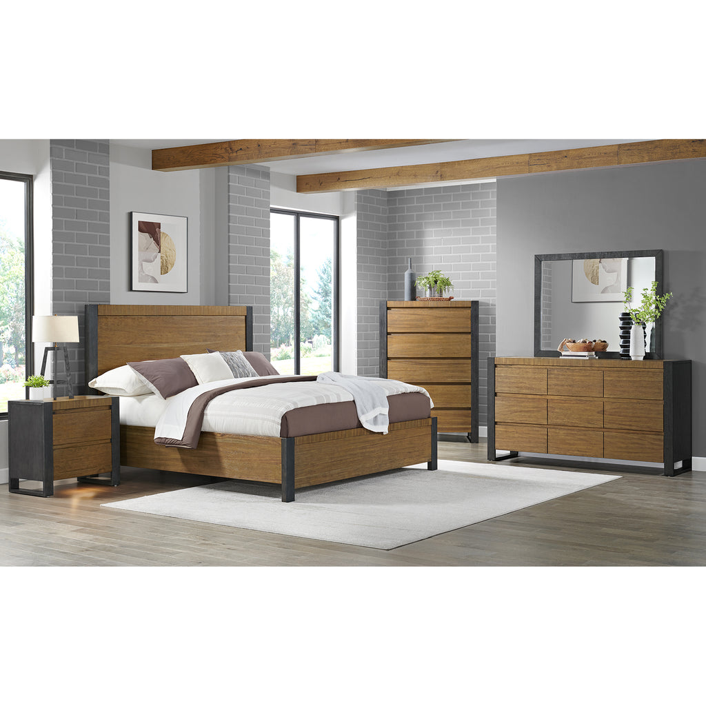 Breckenridge-5-Drawer-Chest-in-Oak-&-Black