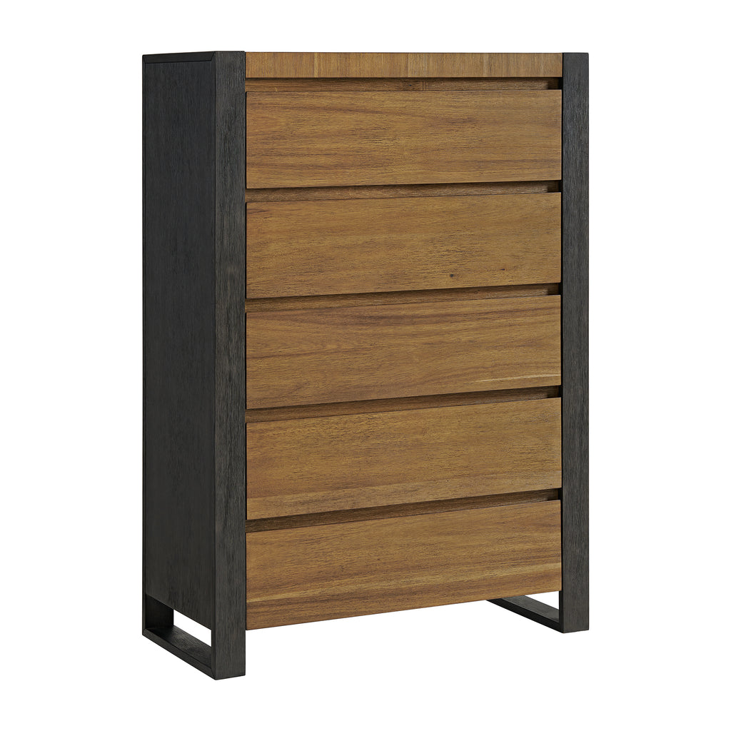 Breckenridge-5-Drawer-Chest-in-Oak-&-Black