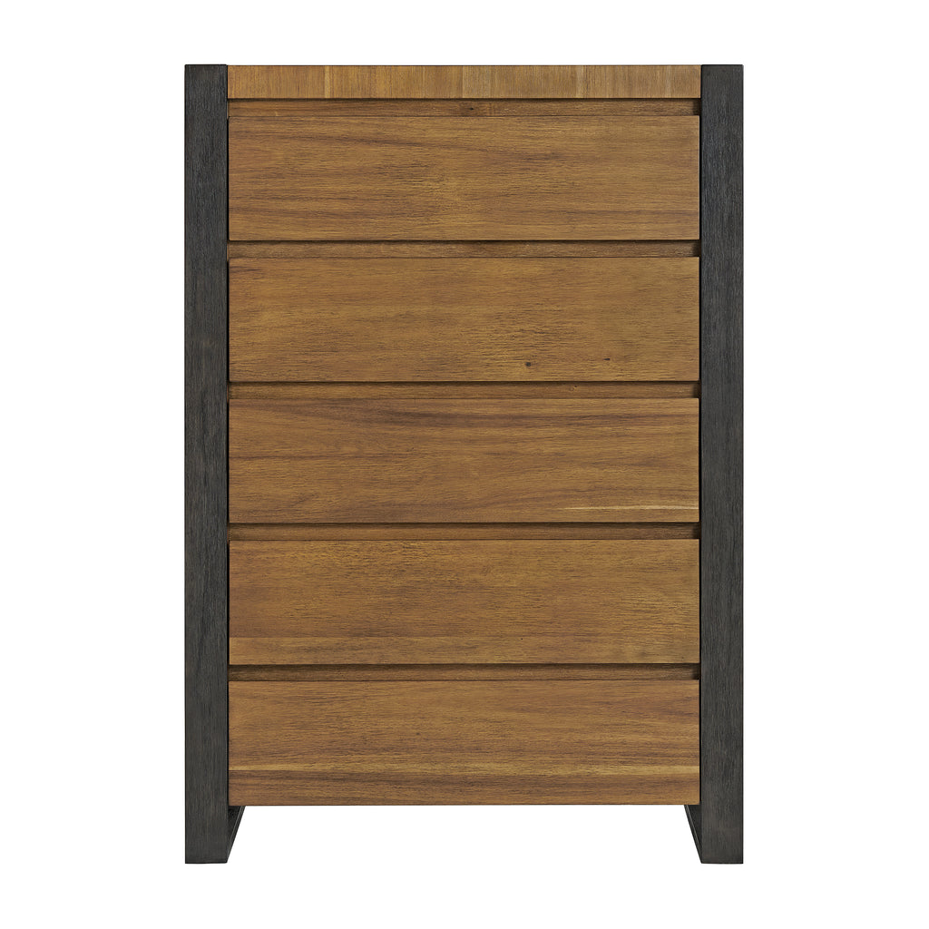Breckenridge-5-Drawer-Chest-in-Oak-&-Black