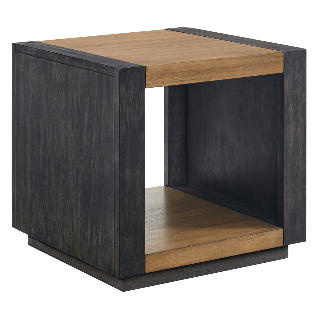 Breckenridge-2PC-Occasional-Table-Set-in-Light-Oak-&-Black-Coffee-Table-&-End-Table