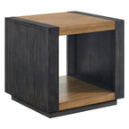 Breckenridge-2PC-Occasional-Table-Set-in-Light-Oak-&-Black-Coffee-Table-&-End-Table