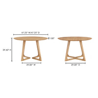 Godenza Round Dining Table Natural Oak
