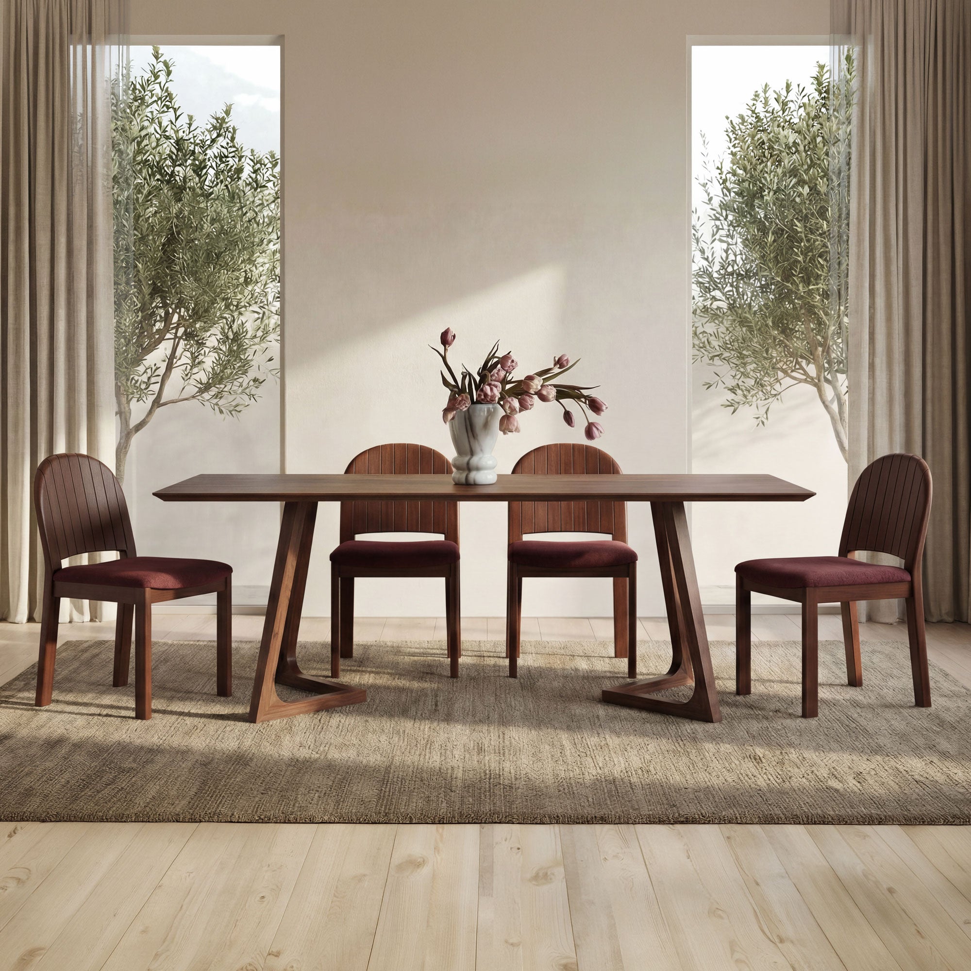 Godenza Rectangular Dining Table Walnut