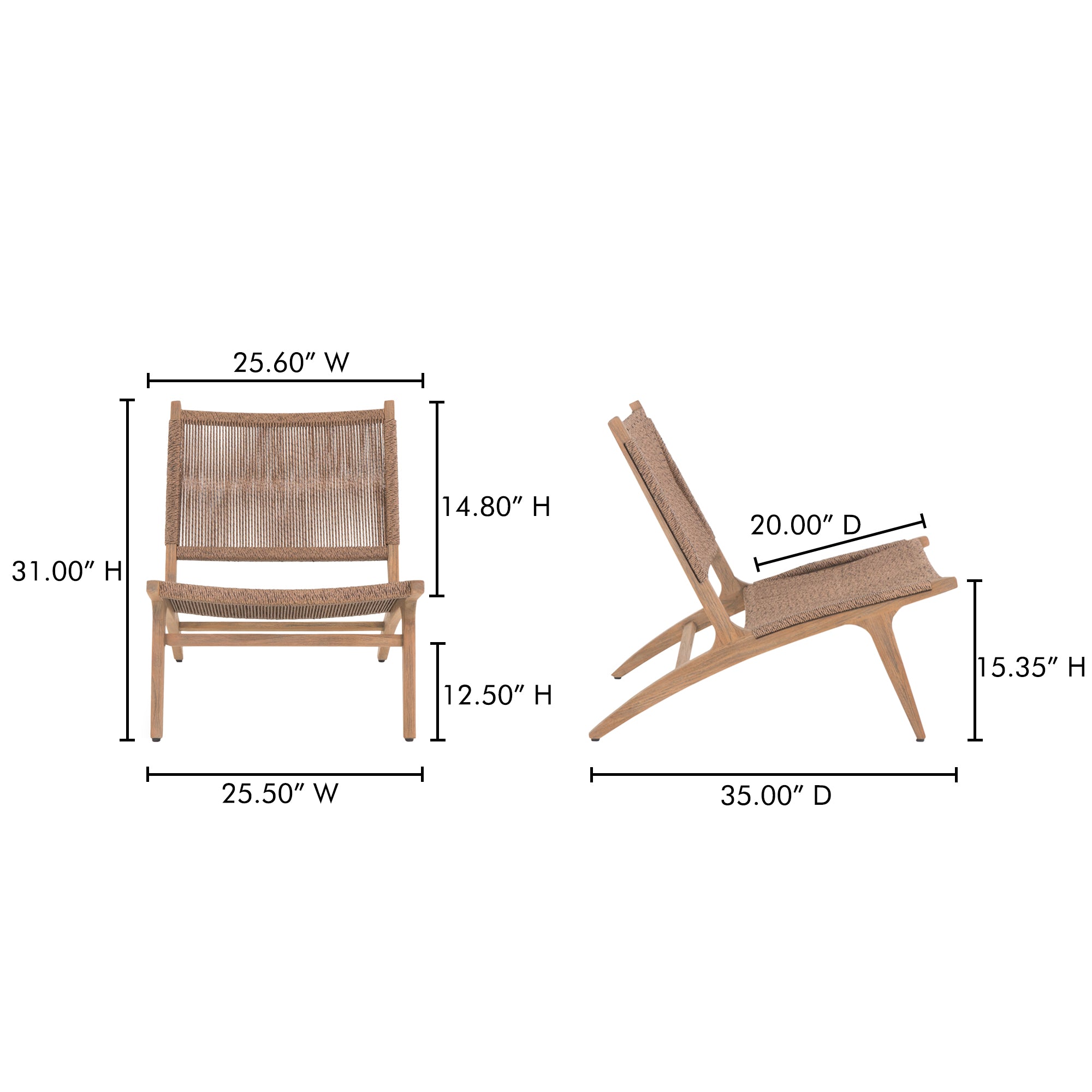 Palma Outdoor Lounge Chair Warm Brown