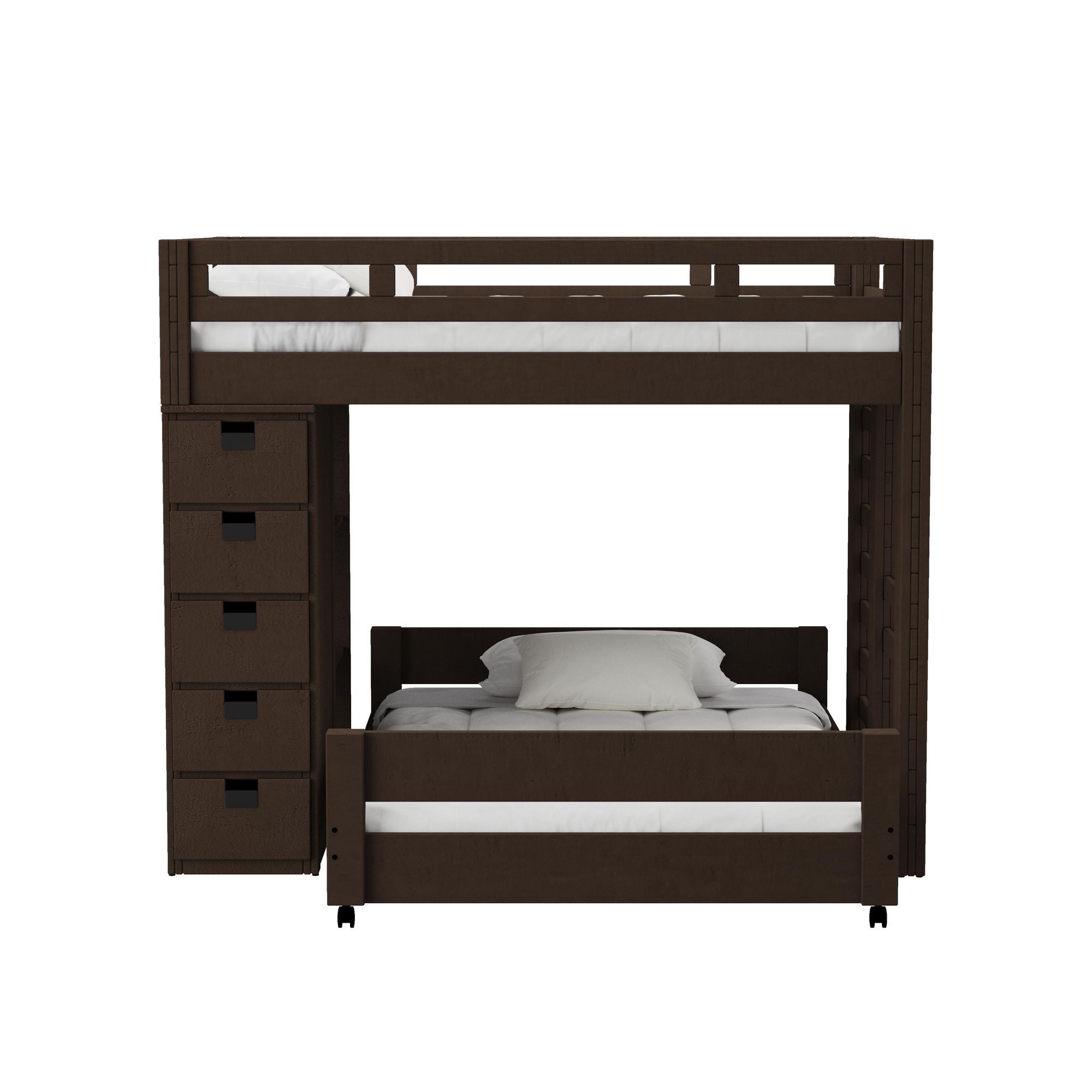 Cali-Kids-Complete-Basic-Loft-Twin-Over-Full-Bookcase-Bed-in-Brown