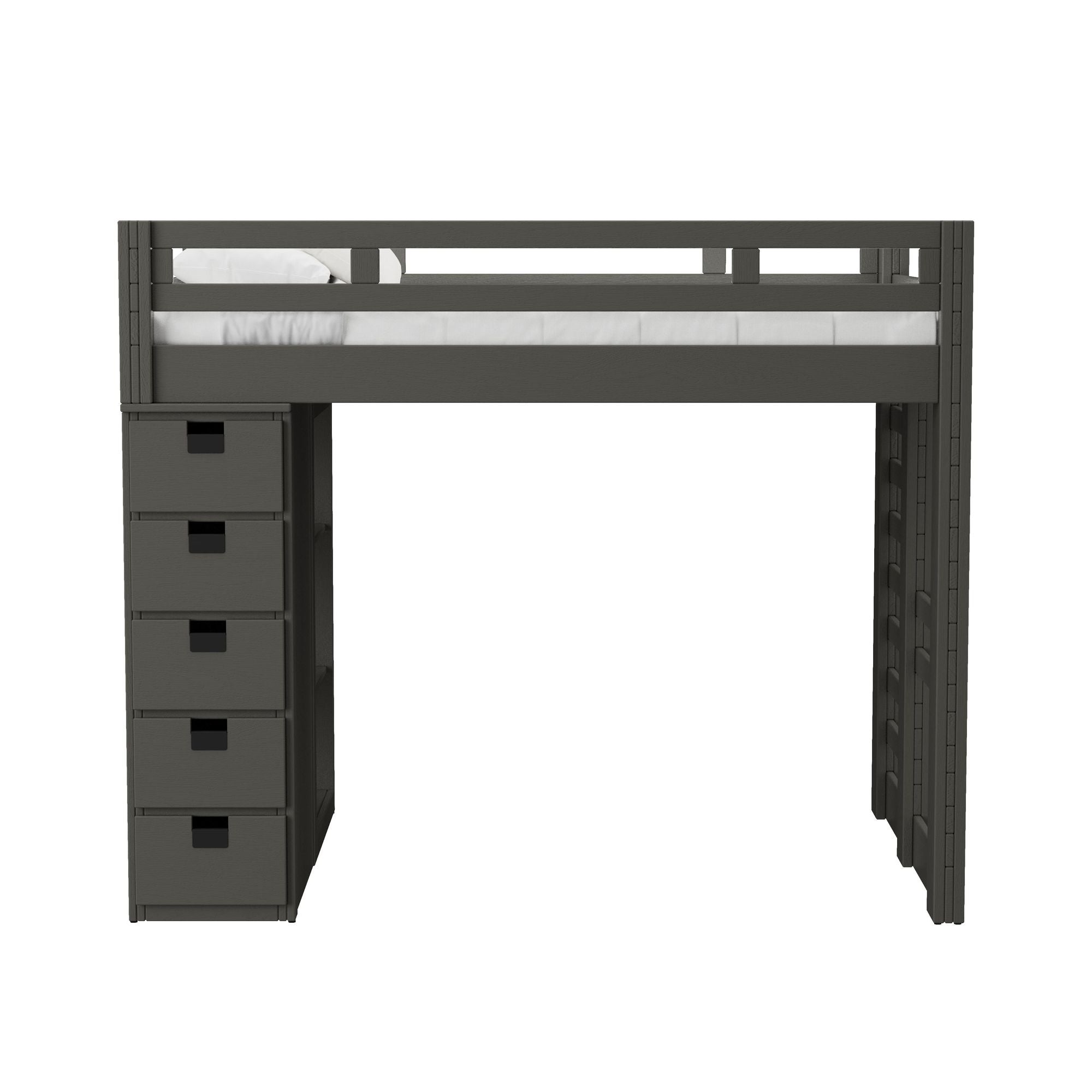 Cali-Kids-Complete-Basic-Loft-Twin-Bookcase-Bed-in-Grey