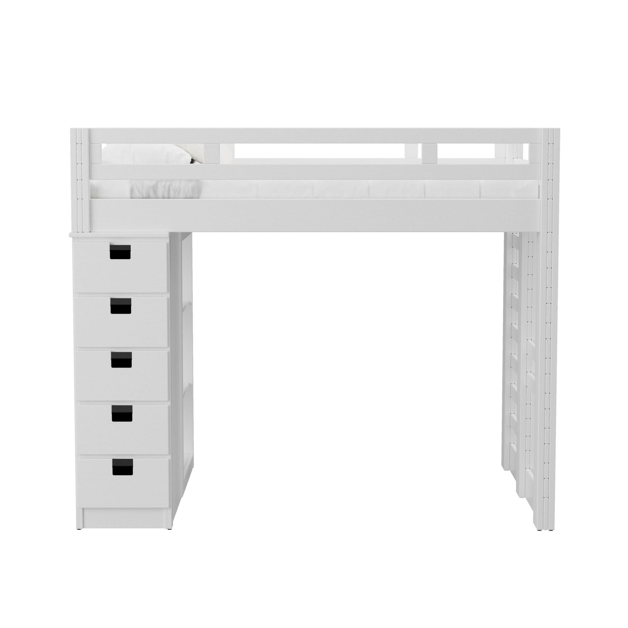 Cali-Kids-Complete-Basic-Loft-Twin-Bookcase-Bed-in-White