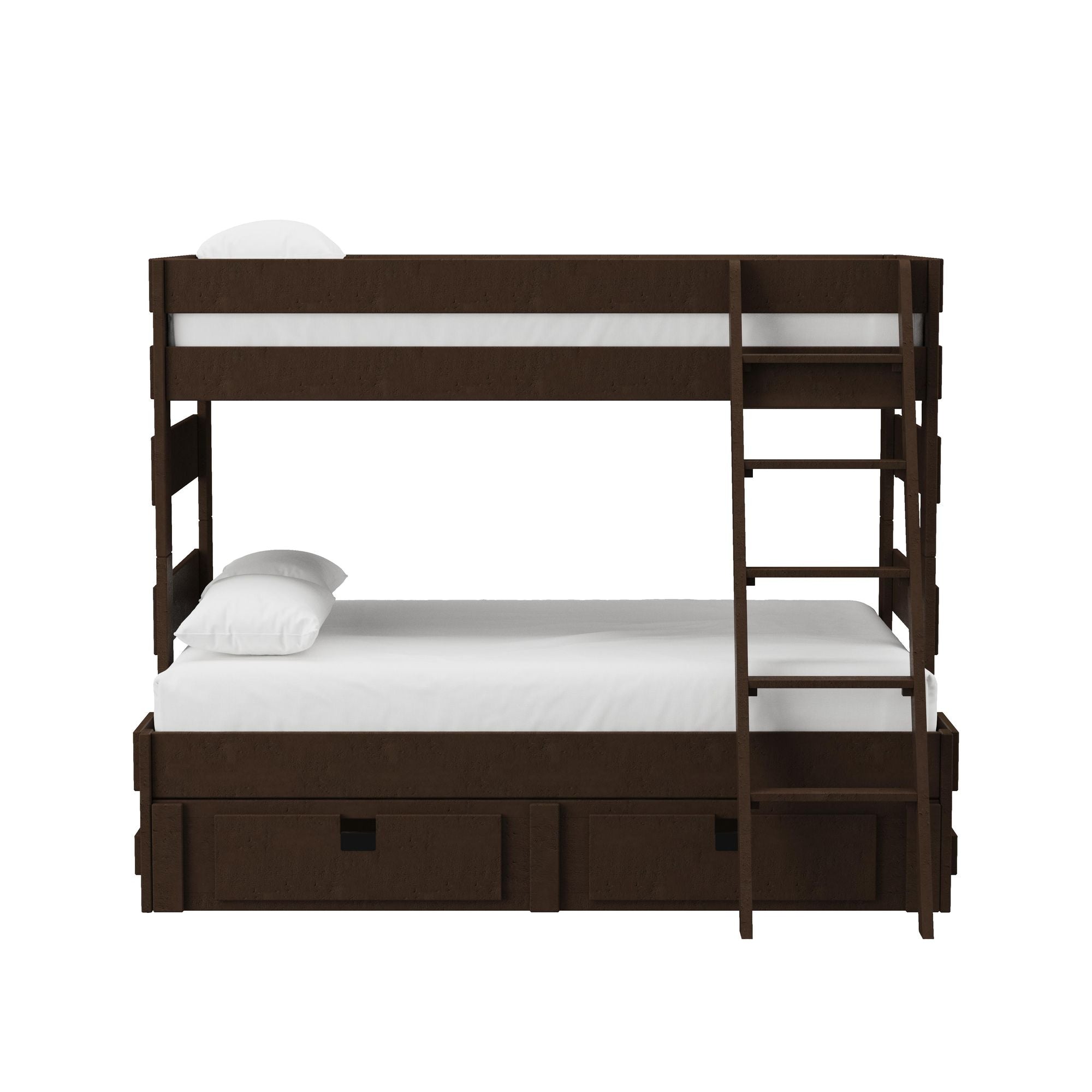 Cali-Kids-Complete-Twin-Over-Full-Bunk-With-Ladder-and-Trundle-in-Brown