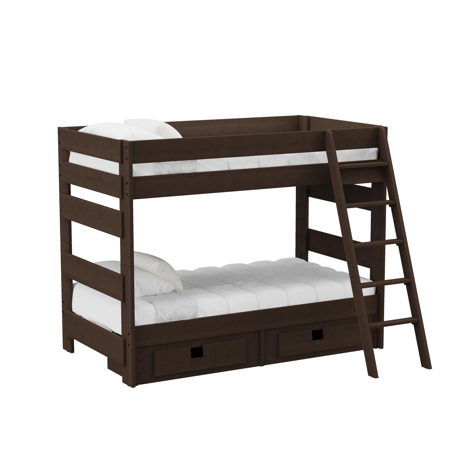 Cali-Kids-Complete-Twin-Over-Twin-Bunk-With-Ladder-and-Trundle-in-Brown