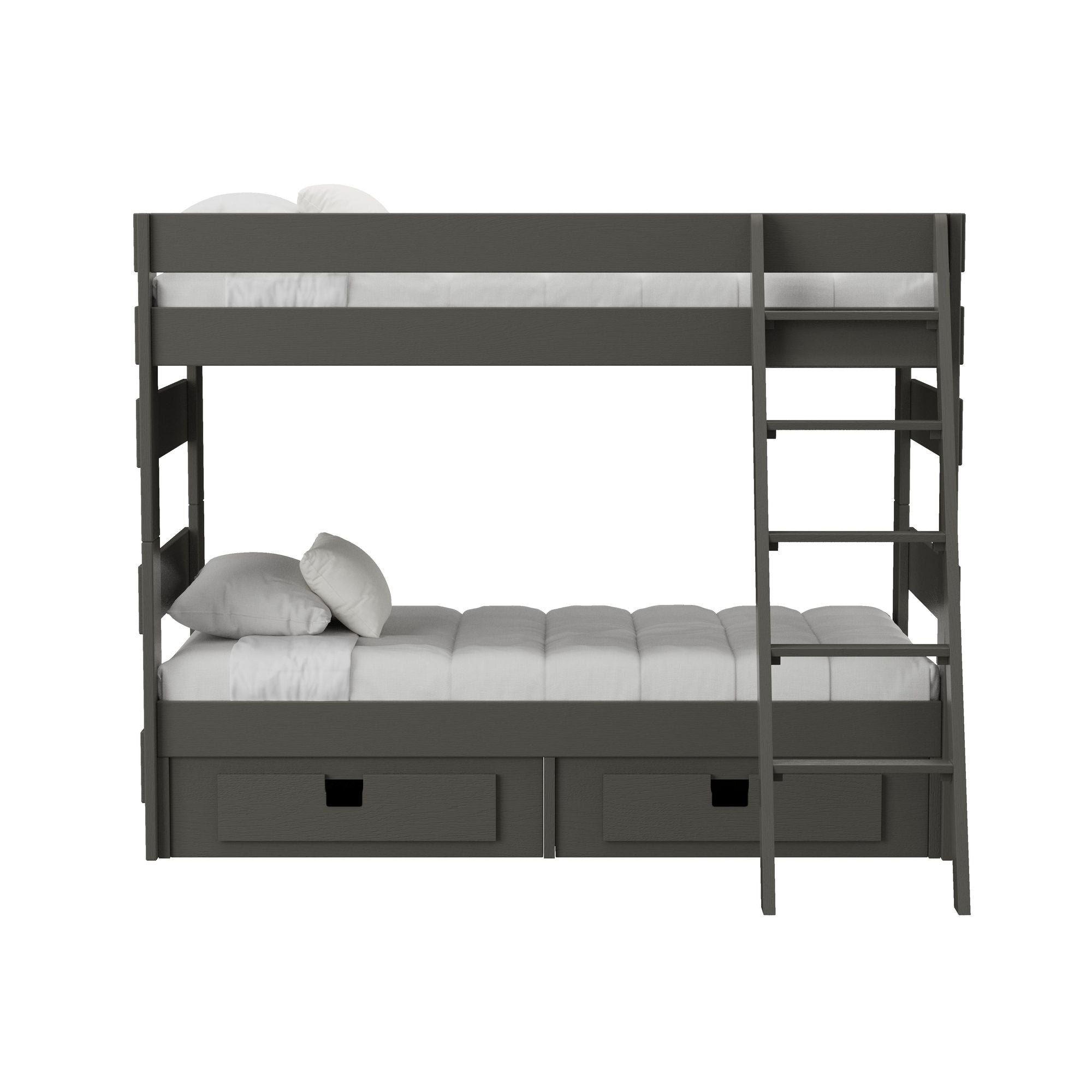Cali-Kids-Complete-Twin-Over-Twin-Bunk-With-Ladder-and-Trundle-in-Grey