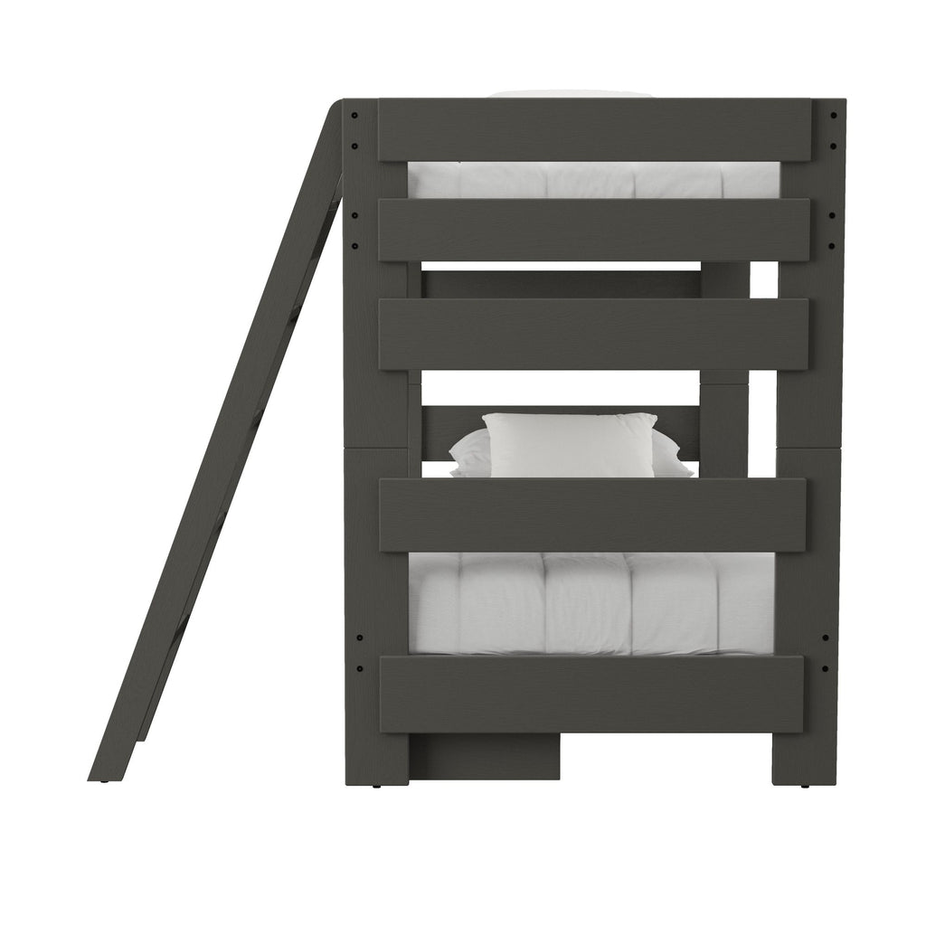 Cali-Kids-Complete-Twin-Over-Twin-Bunk-With-Ladder-and-Trundle-in-Grey
