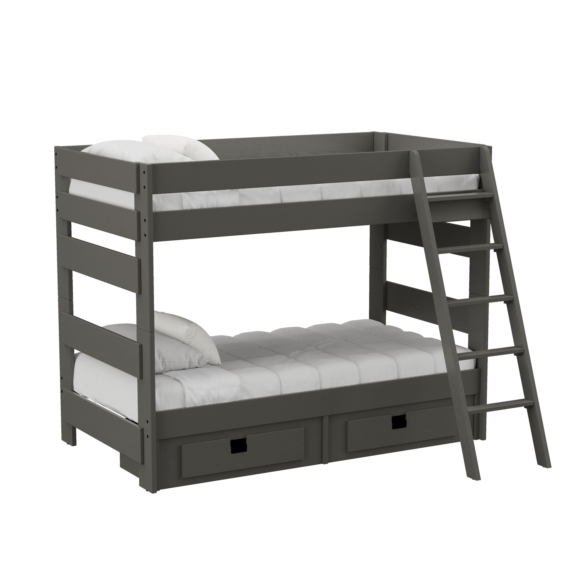 Cali-Kids-Complete-Twin-Over-Twin-Bunk-With-Ladder-and-Trundle-in-Grey