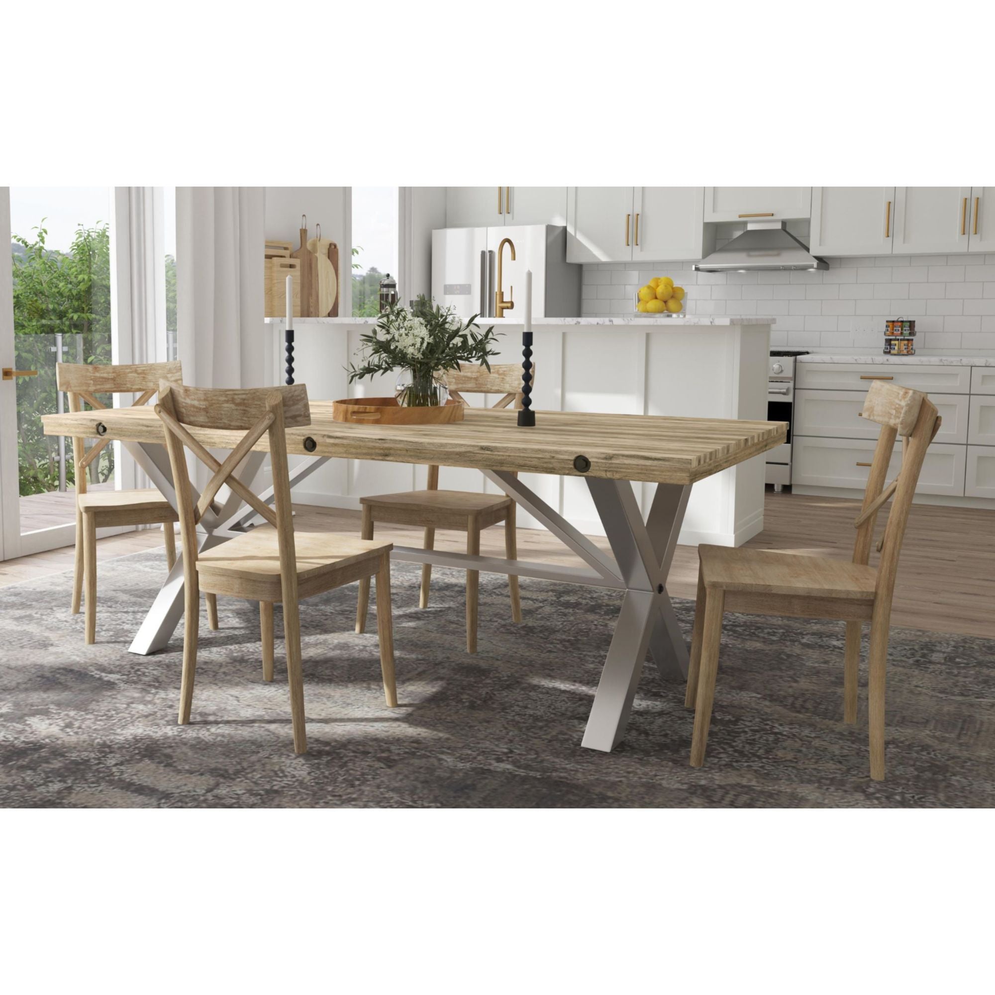 (D680-31)-Callista--Rectangular-Table--Beach/Natural-Metal