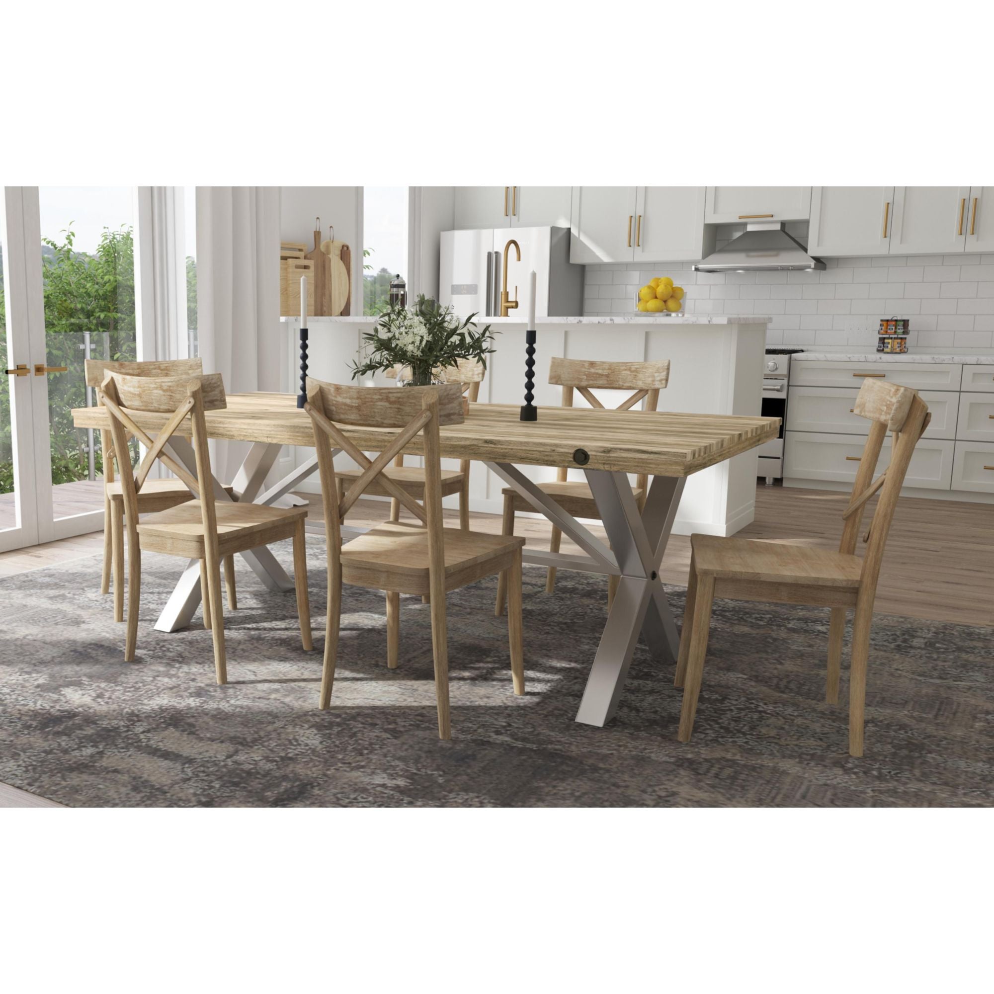 (D680-31)-Callista--Rectangular-Table--Beach/Natural-Metal