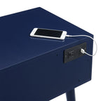 Canterbury-Side-Table-W/Power-port-USB-in-Blue
