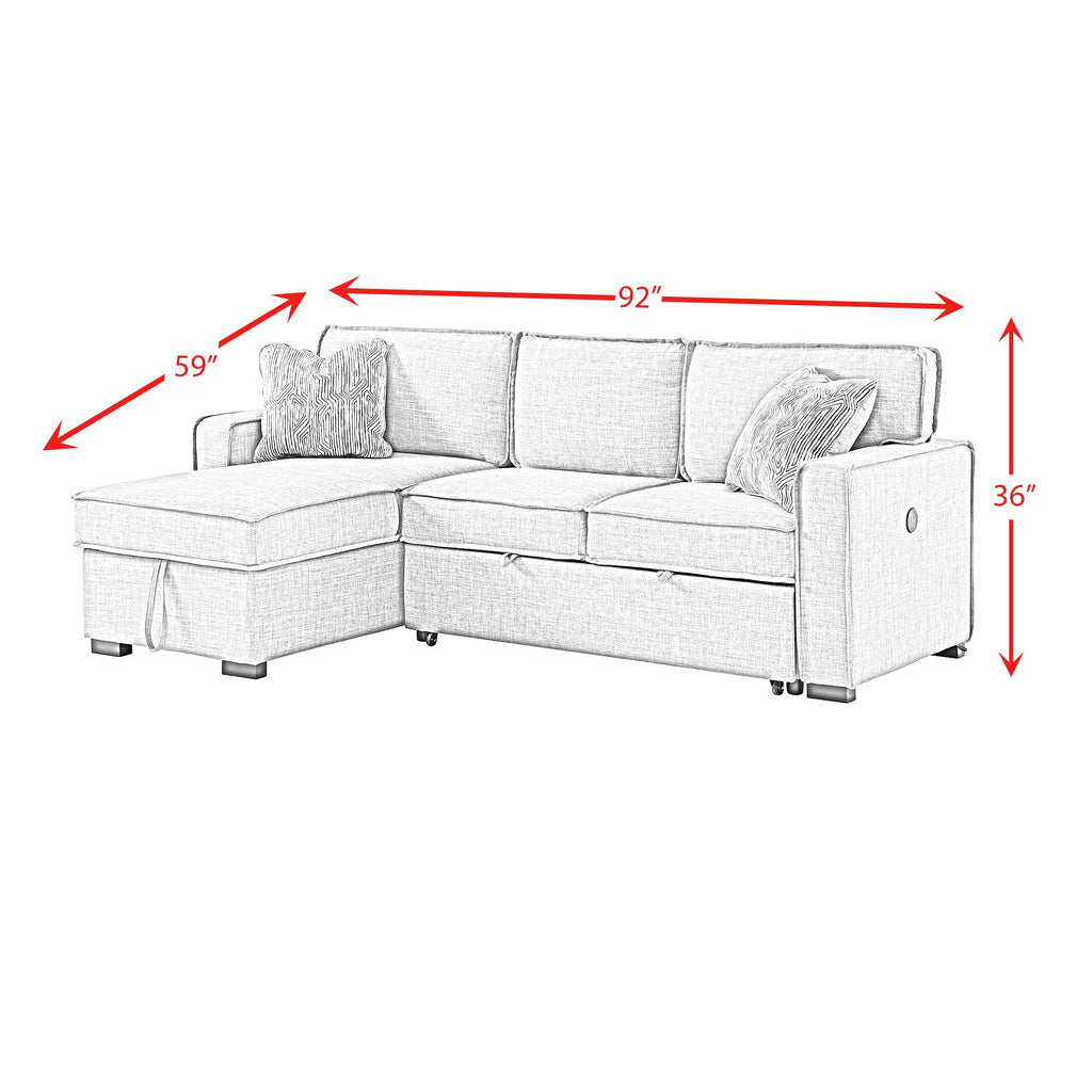 Caracas-Sectional-Sleeper-Chofa-with-Pull-Bed,-Drop-Table-&-USB-in-Palmer-Grey