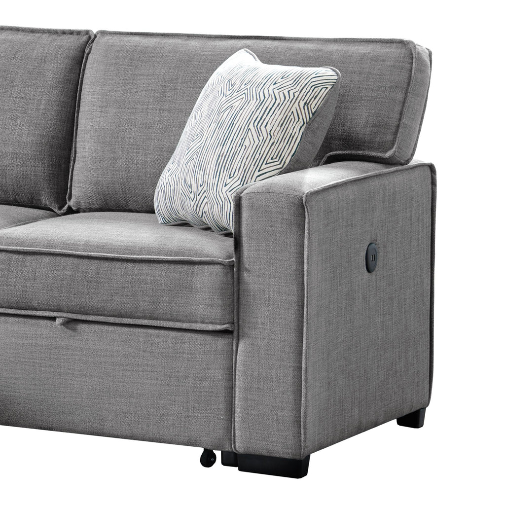 Caracas-Sectional-Sleeper-Chofa-with-Pull-Bed,-Drop-Table-&-USB-in-Palmer-Grey