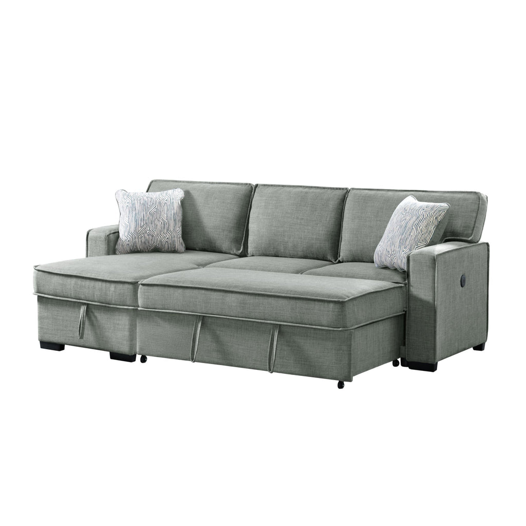 Caracas-Sectional-Sleeper-Chofa-with-Pull-Bed,-Drop-Table-&-USB-in-Palmer-Grey