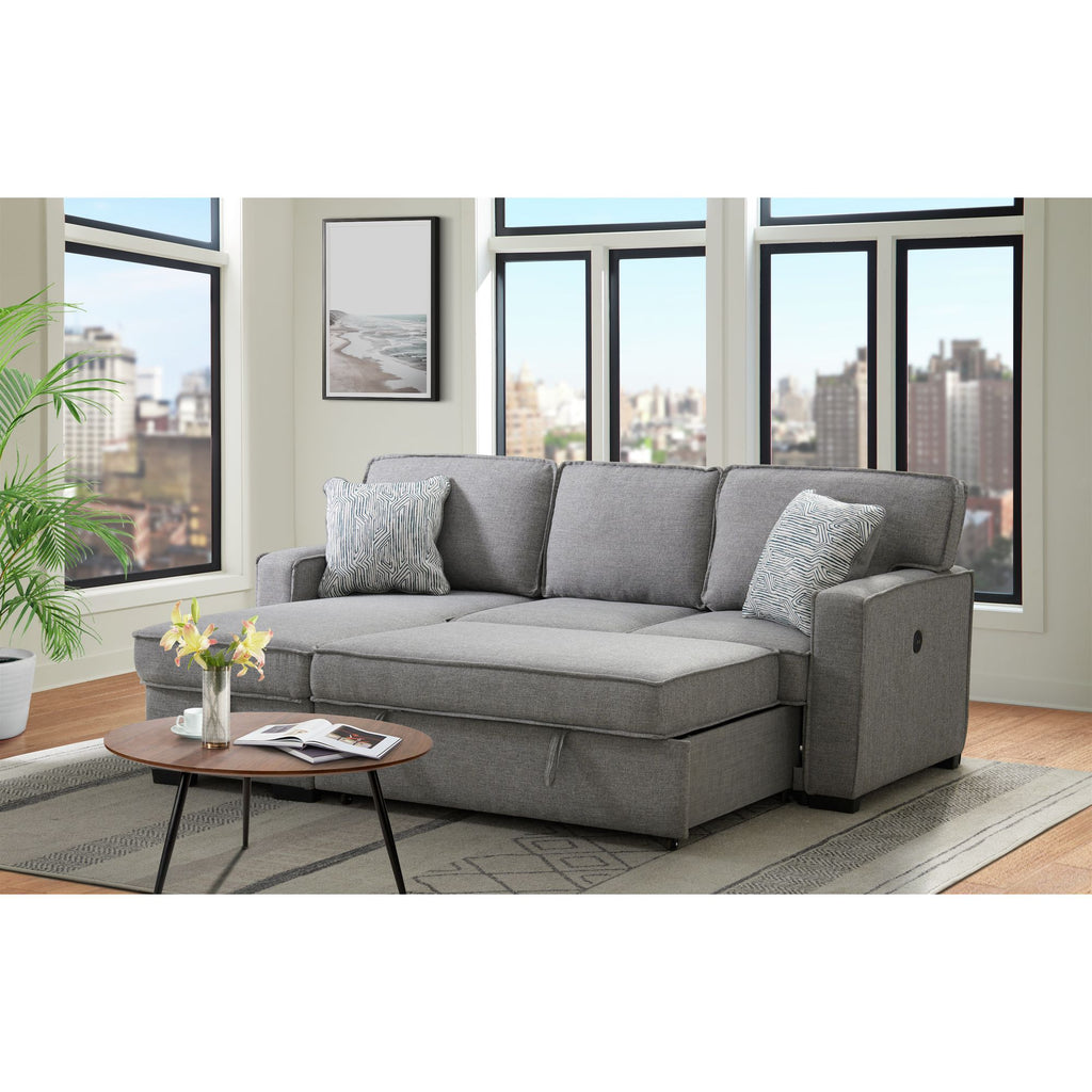 Caracas-Sectional-Sleeper-Chofa-with-Pull-Bed,-Drop-Table-&-USB-in-Palmer-Grey