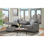 Caracas-Sectional-Sleeper-Chofa-with-Pull-Bed,-Drop-Table-&-USB-in-Palmer-Grey