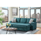 Caracas-Sectional-Sleeper-Chofa-with-Pull-Bed,-Drop-Table-&-USB-in-Palmer-Teal