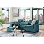 Caracas-Sectional-Sleeper-Chofa-with-Pull-Bed,-Drop-Table-&-USB-in-Palmer-Teal