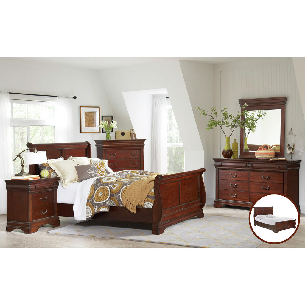(B4800-68F)-Chateau--King-Low-Profile-Bed--Vintage-Cherry