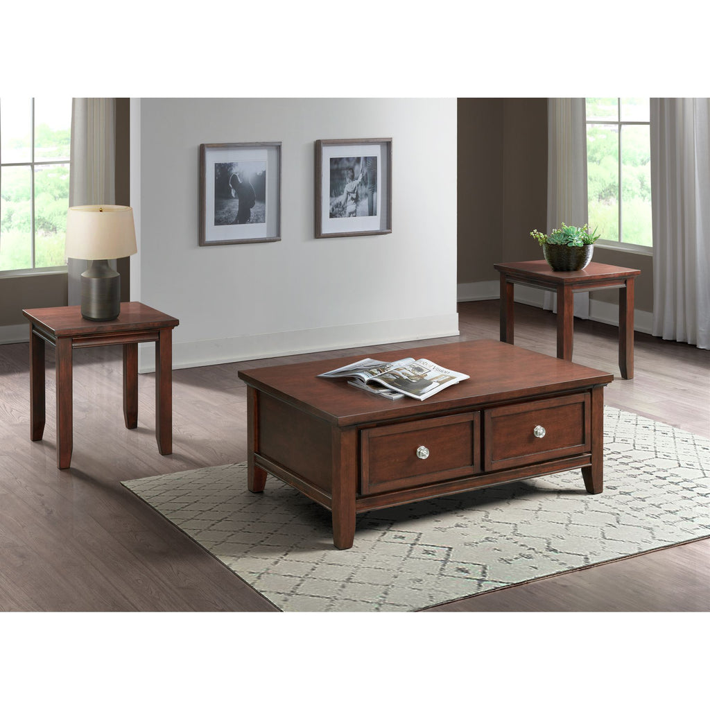 Chatham-3PC-Occasional-Table-Set-in-Cherry-Coffee-Table-&-Two-End-Tables