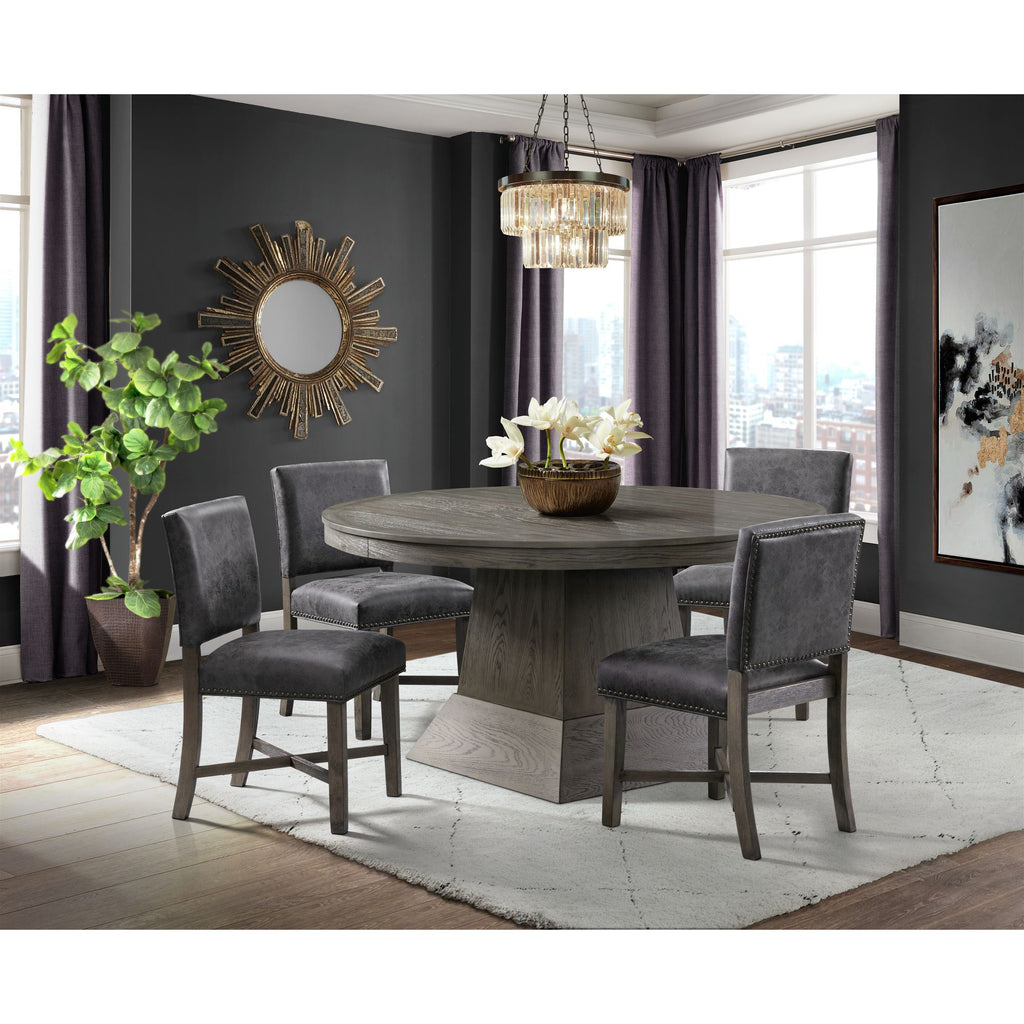 Collins-W/-2-12""-Leaves-5PC-Dining-Set-in-Grey---Table-&-Four-Chairs