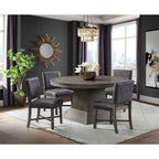 Collins-W/-2-12""-Leaves-5PC-Dining-Set-in-Grey---Table-&-Four-Chairs