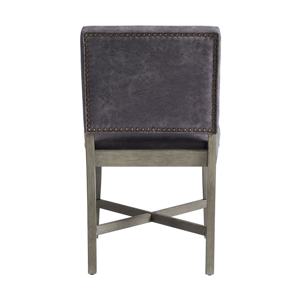 Collins-Dining-Side-Chair-W/-Stretcher-W/-Brown-PU-in-Grey-(2-Per-Pack)