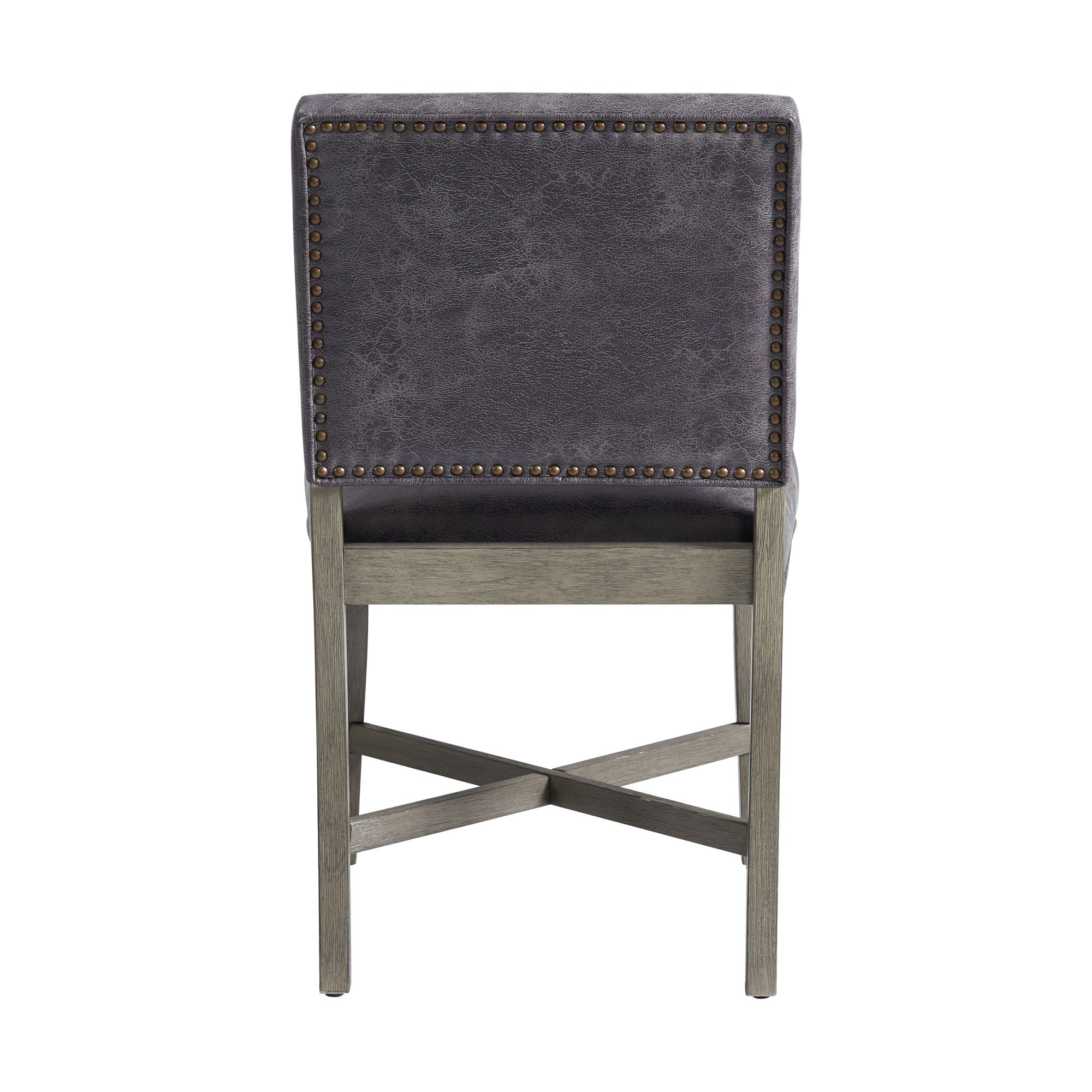 Collins-Dining-Side-Chair-W/-Stretcher-W/-Brown-PU-in-Grey-(2-Per-Pack)