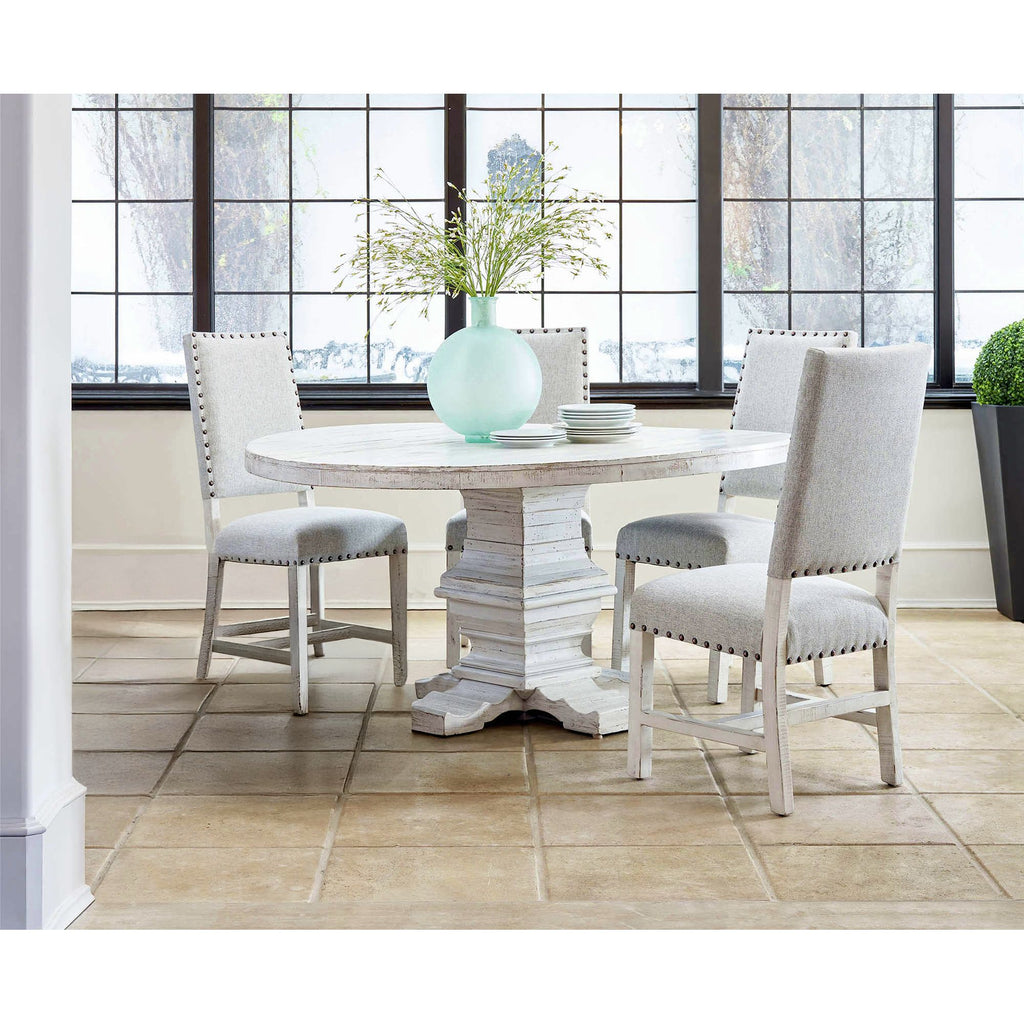 Condesa-5PC-Round-Dining-Set-in-White-Table-&-Four-Fabric-Back-Chairs