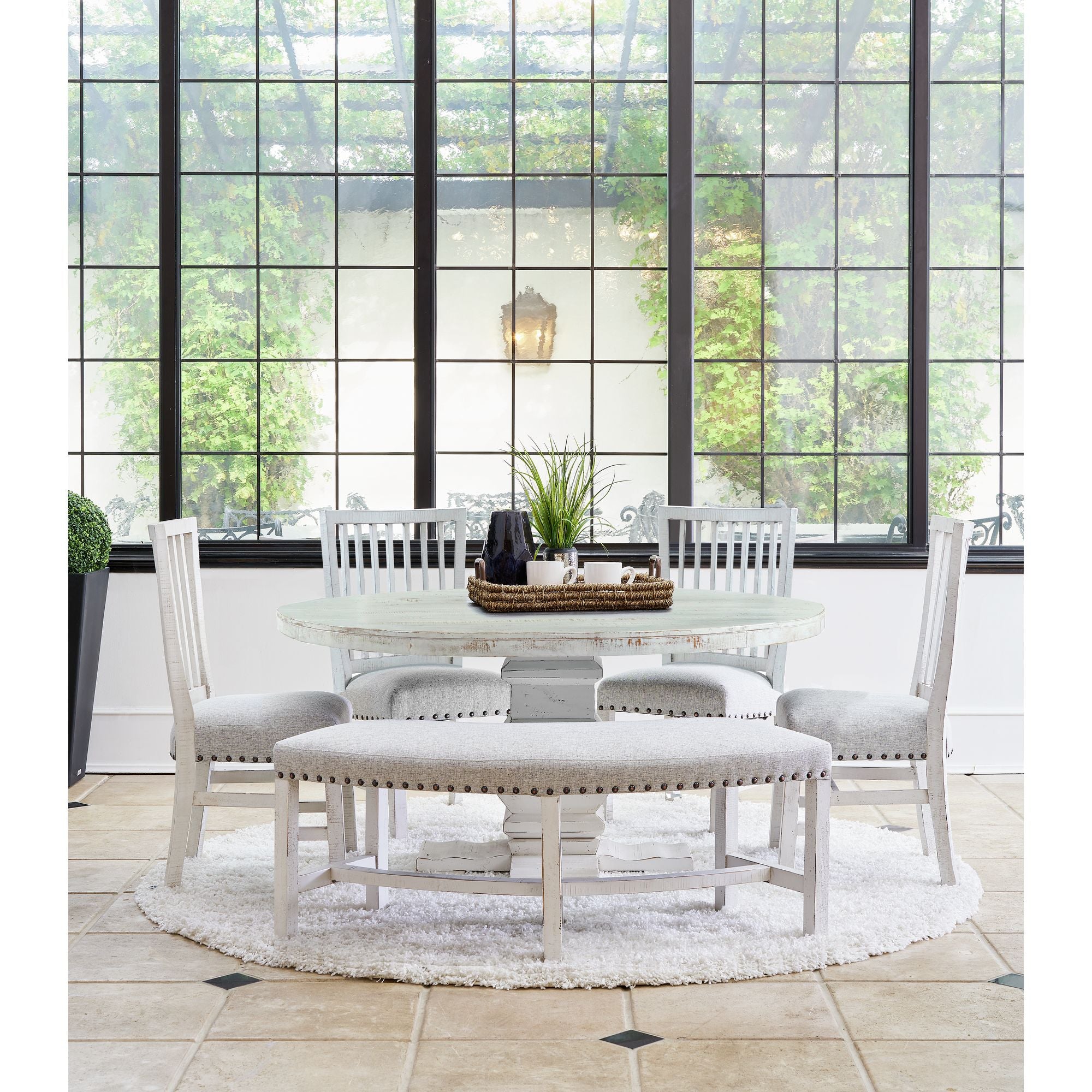 Condesa-White-Round-Bench
